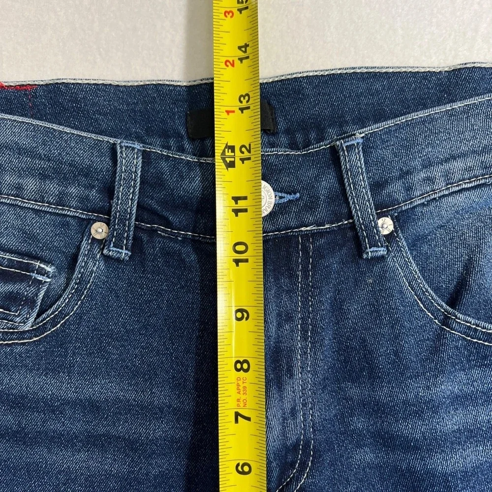 True Religion Men's Stretch Jeans Sz 33x32 Geno Relaxed Flap Pockets Blue NWT